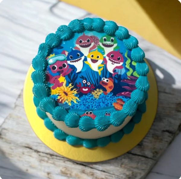 Baby Shark edible image Cake 4”