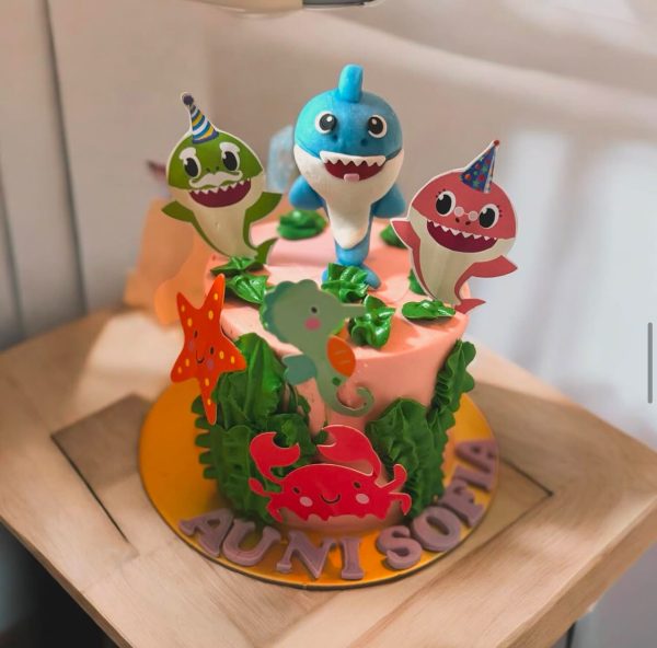Petite Baby Shark cake 4"